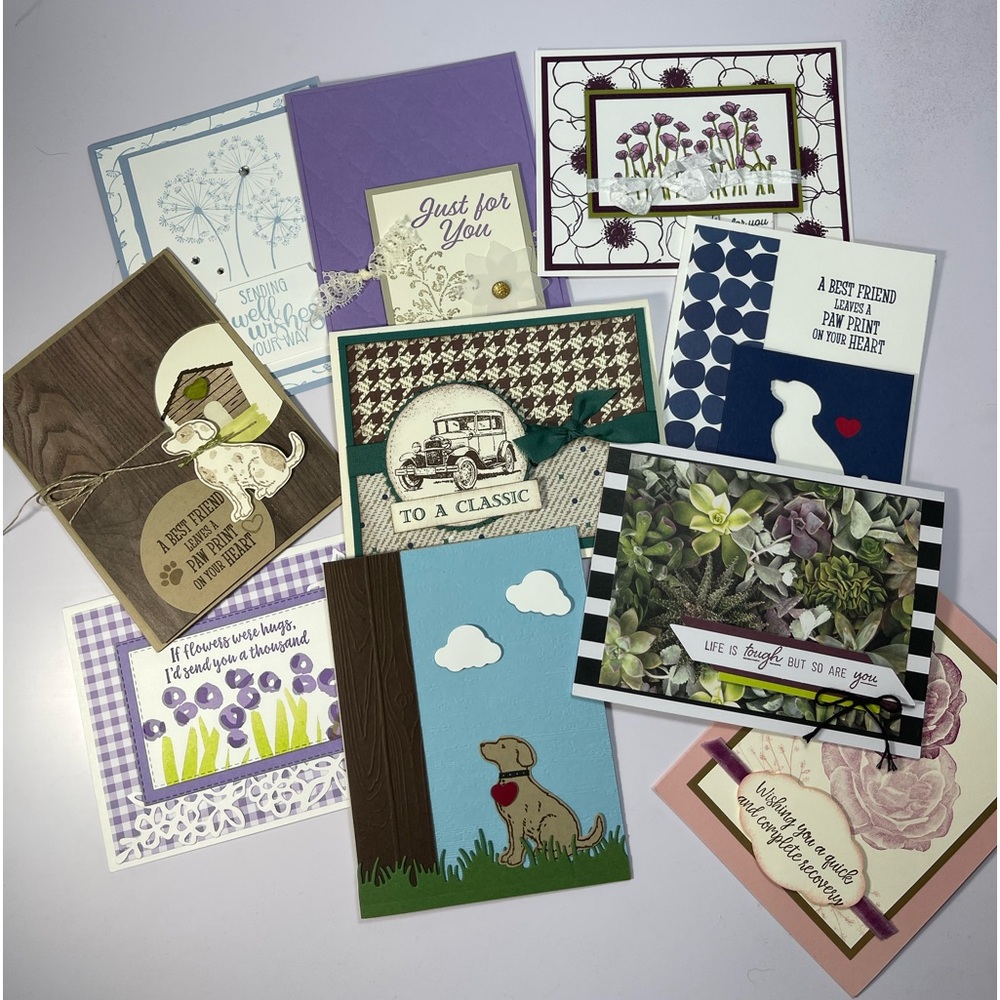 10 Handmade Sympathy and Uplifting Stampin Up! Cards, NEW